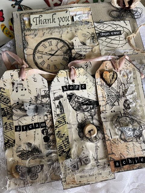 Shabby Tags with Rubons